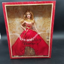 Holiday Barbie 2014 Xmas Blonde Hair Red Ballgown Fashion Doll New Sealed