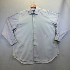 David Donahue Men's Gray Long Sleeve Button Up Dress Shirt Size 17.5-34/35