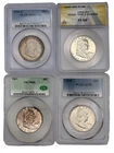 Franklin 50c Lot of 4- MS66 FBL, PF66, PR64 CAC, AU58-PCGS/ANACS