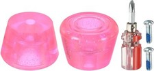 PATIKIL Roller Skate Toe Stops with Screwdriver 82A Rubber Brake Pink