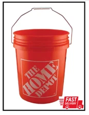 5-Gallon Bucket for Multi porpuse use - Plastic Orange Pail, Heavy Duty 6 pack