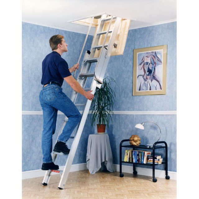 Youngman 30634000 Deluxe 2 Section Aluminium Loft Ladder for sale