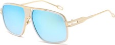Sunglasses Men Women Unisex Goggle Alloy Big Frame Metal Punk Style Shield