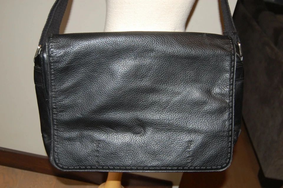 ПОТРЯСАЮЩЕ! JOSEPH ABBOUD черный кожаный мягкий ноутбук сумка-мессенджер - Изображение 2 из 4