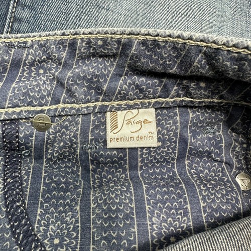 Paige Damenjeans Laurel Canyon niedriger Stiefelschnitt Stretch blau Größe 31 - Bild 7 von 12
