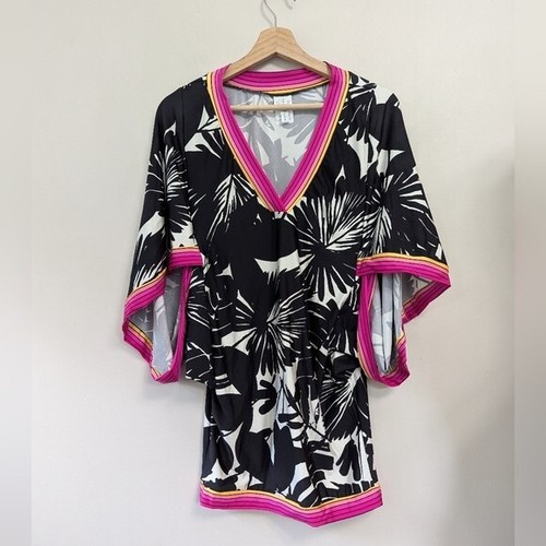 Trina Turk Women's Lennox Tunic Swim Cover Up Dress S Resortwear Tropical