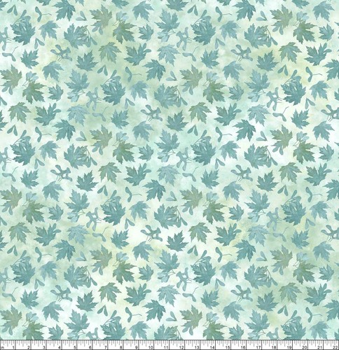 Northcott - Autumn Splendor - Tonal Leaves - Light Teal, Fabric BTY - Picture 3 of 10