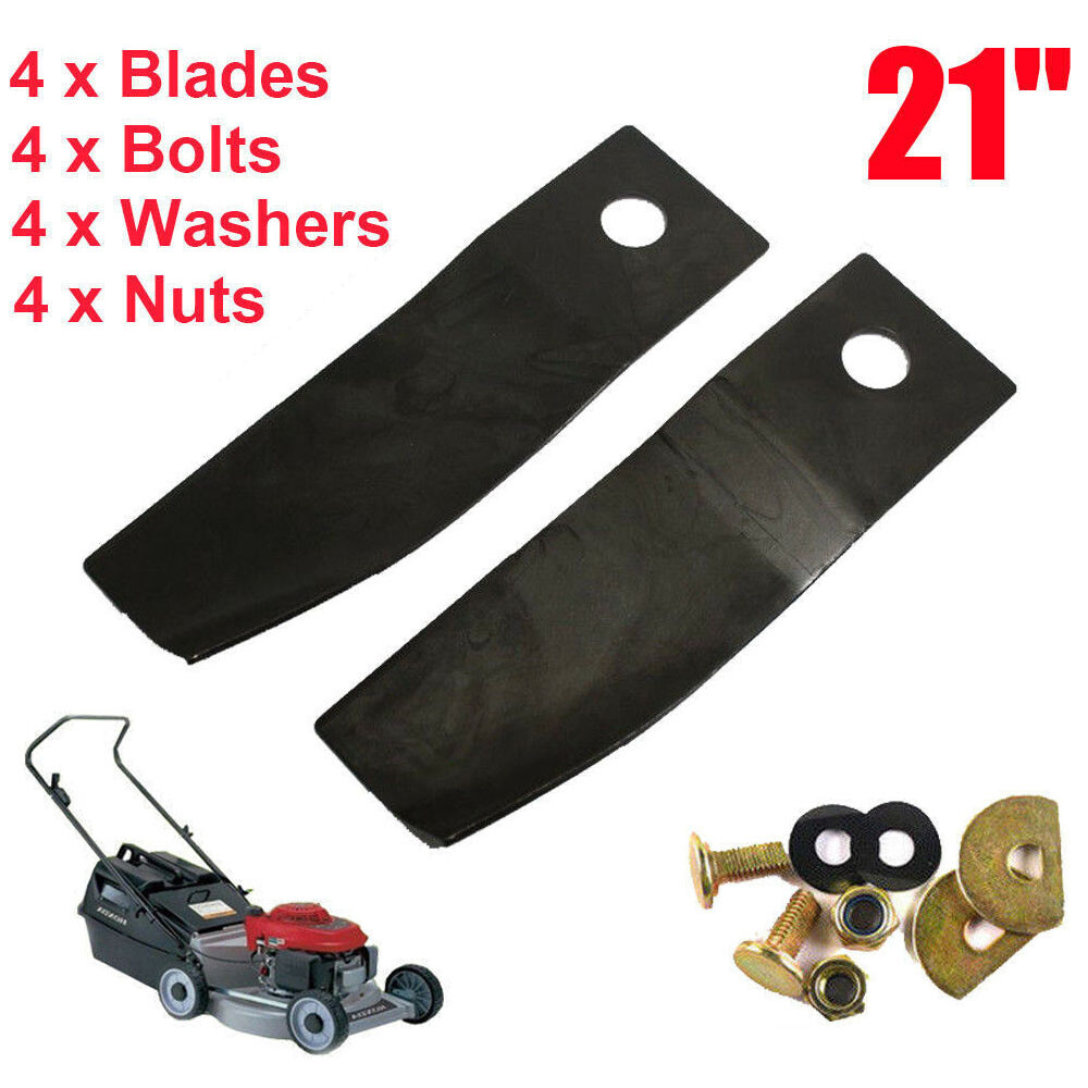 2 Pairs Lawn Mower Blades & Bolts Kits For Honda 21" Buffalo HRU216