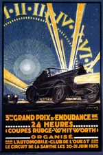 1925 AUTOMOBILE CAR RACE 24 HOURS GRAND PRIX ENDURANCE VINTAGE POSTER REPRO