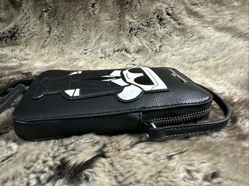 NWT Karl Lagerfeld Paris Maybelle Phone Zipped Crossbody Bag In Black - Picture 7 of 11