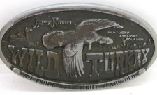 Vintage 1974 Bergamot Brass Wild Turkey KY Bourbon Belt Buckle Austin Nichols