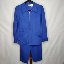 Vtg Cricket Lane vintage womens 8/M jacket and pants set blue color (see below)