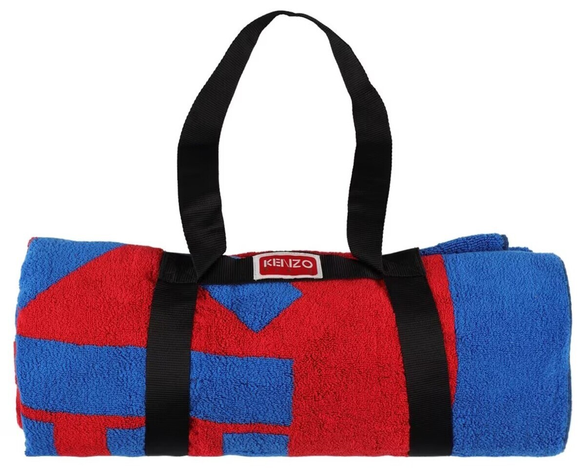 KENZO Paris 'Logo' Luxury Designer Beach Towel w/ Carry Strap