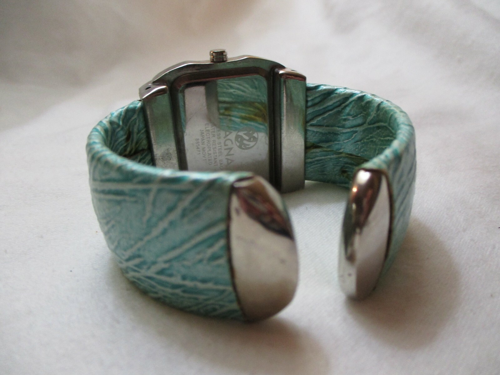 Magna Wristwatch Rectangular Face Silver Tone Blu… - image 10