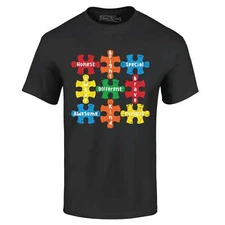 Autism Awareness Puzzle Pieces with Words T-shirt Autism Shirts