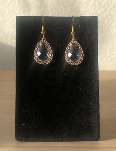 Authentic Gold Plated Teardrop Dangle And Drop Earrings. Handmade And One Of A Kind