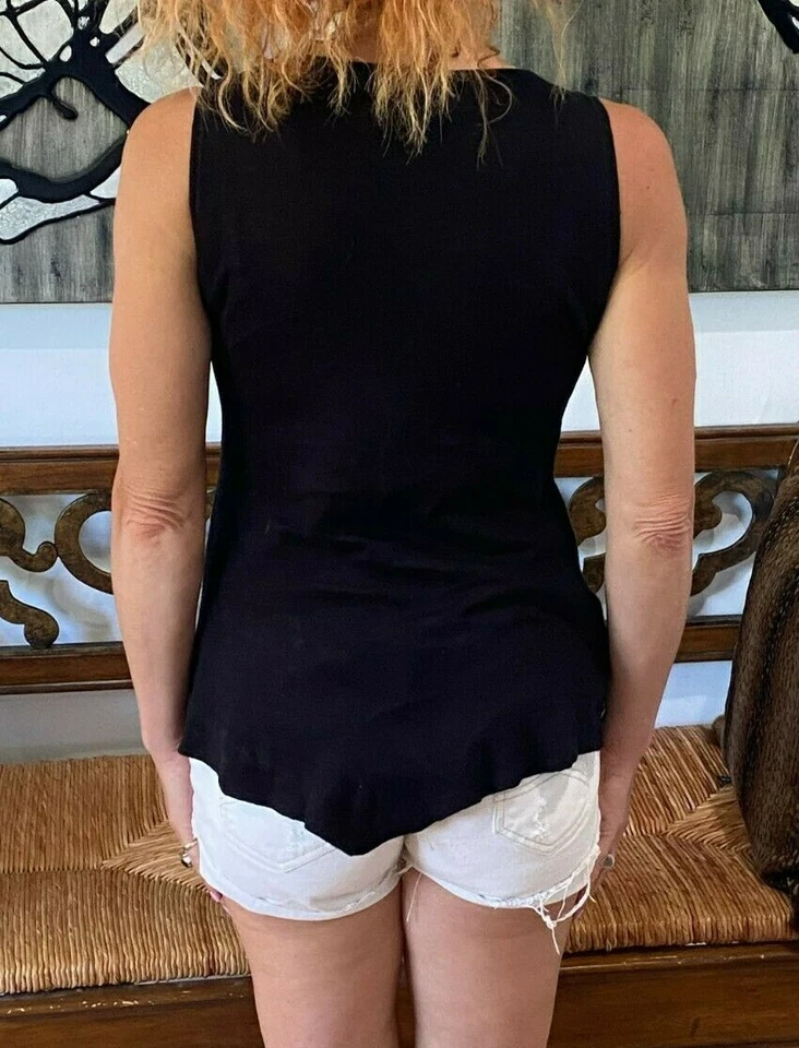 WENDI CAÑA SIN MANGAS PUNTO A RAYAS APLIQUES FLORALES SUÉTER CAMISETA SIN MANGAS S❤️ Foto 4 de 4