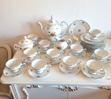 Weimar Porzellan Katharina weiß Golddekor Kaffeeservice Barock 12 Pers./39. tlg