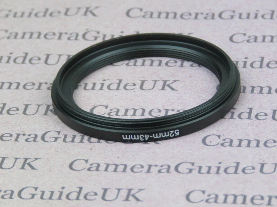 52mm to 43mm 52mm-43mm Stepping Step Down Filter Ring Adapter  - Image 2 of 2