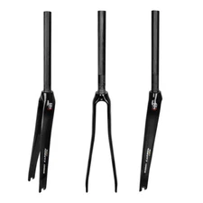 700C Bicycle Rigid Fork C Brake Full Carbon Fiber Road Bike Racing Fork 1-1/8 in