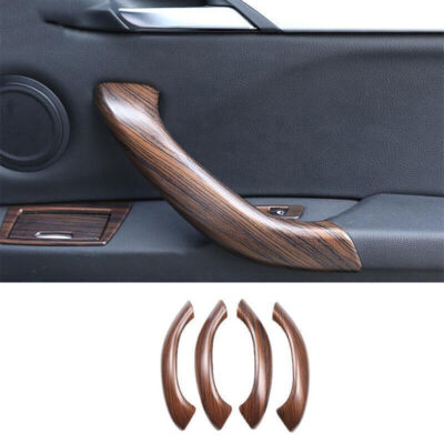 For BMW X2 F39 2018-2021 Wood Grain Car Interior Door Armrest Strip Trim 4PCS