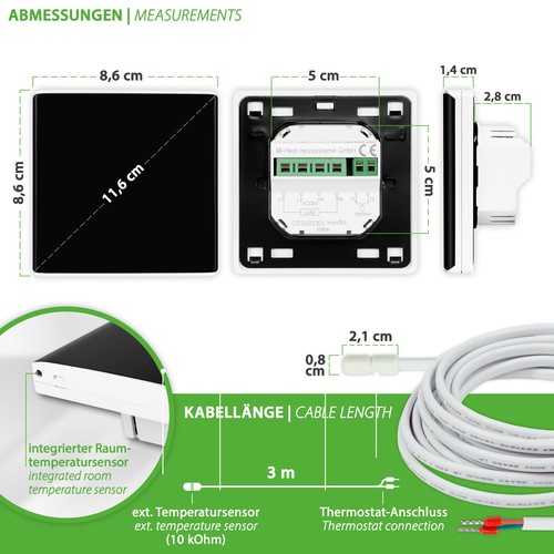 Bodenheizung Fußbodenheizung Elektrische elektro 200W elektrisch Fliese Bad Set - Bild 18 von 52