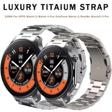 Titanium Metal Wrist Band Strap for OnePlus Watch 2 46mm/Realme Watch S 3 2 Pro
