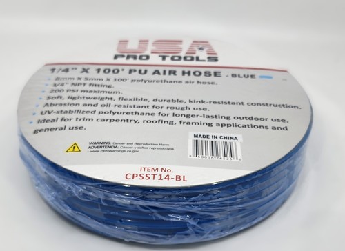 USA Pro Tool CPSST14-BL (PU) Polyurethan transparenter Luftschlauch 1/4 Zoll x 100ft
