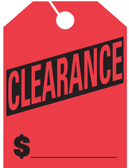 JUMBO CAR DEALER REAR VIEW MIRROR HANG TAGS CLEARANCE SALE PRICING SIGN