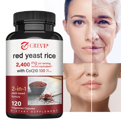 120pcs Red Yeast Rice - CoQ10 - Blood Lipid Lowering, Cholesterol Health Support