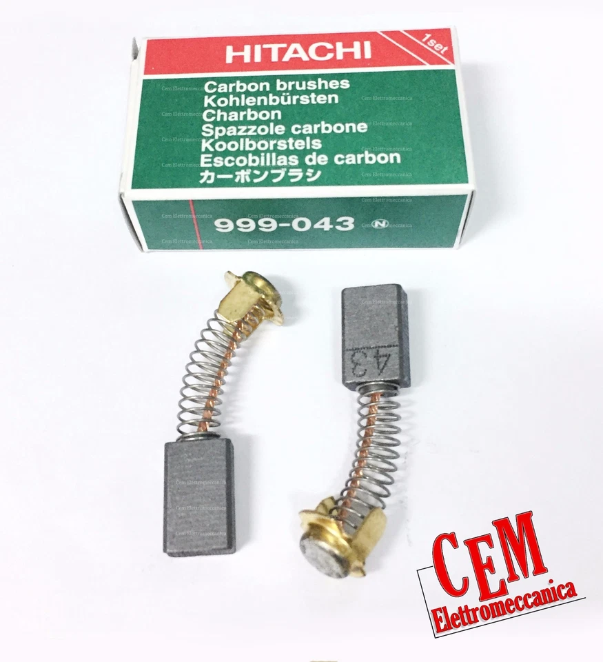 Coppia di Spazzole HITACHI 999043 per Martelli. Carboncini originali Hitachi