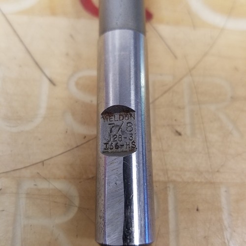 Weldon J283 Jig Bore Reamer, 7/8" Diameters, 1/2" Shank, 45/16" OAL