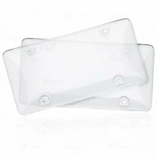 Zone Tech 2 Pack Clear License Plate Covers Tag Frame Bubble Shield 