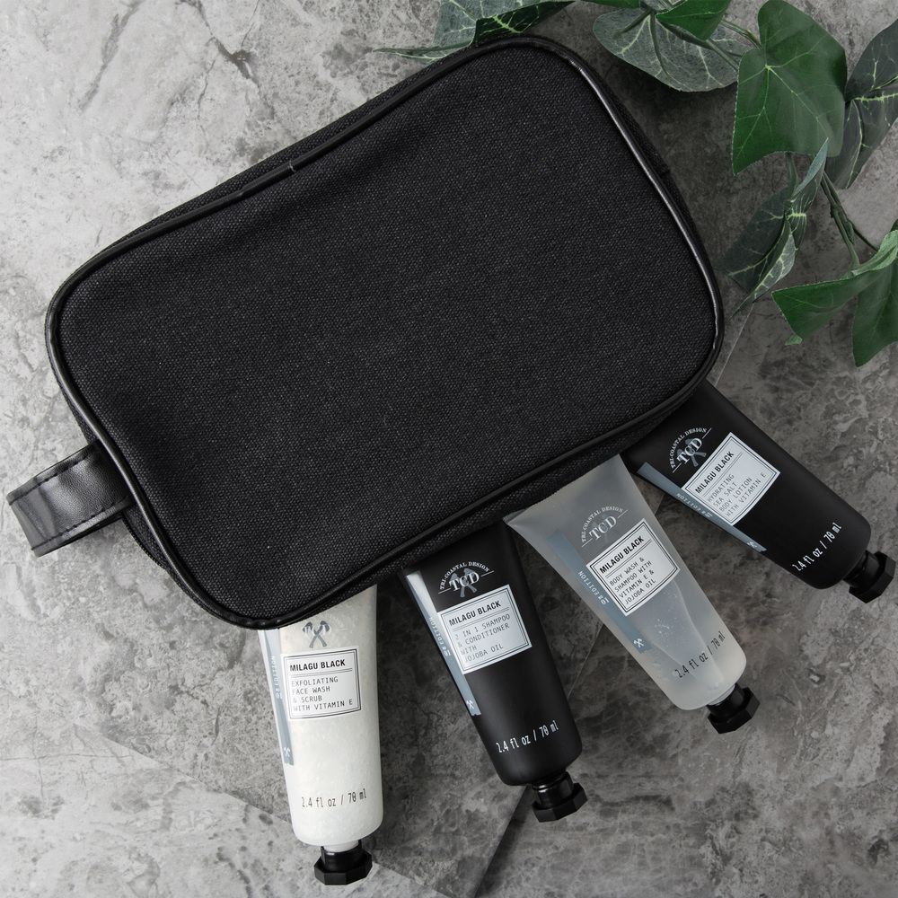 Men's Harvey Makin Travel Wash Bag Kit | Bath & Body For Him | Gift Set For Men