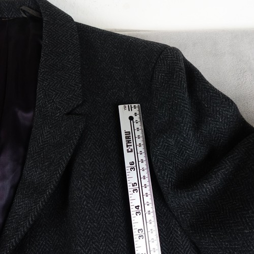 Broadstreets Overcoat Coat Mens 42 Black Three Button Long Wool Notch Lapel Wool - Picture 9 of 22