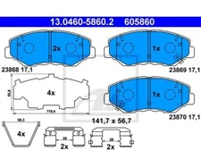 Brake pad set, disc brake Ate 13.0460-5860.2 for Honda
