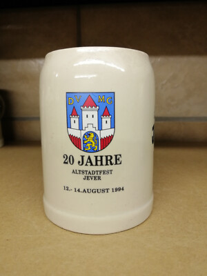 Jever Bierkrug Seidel Keramik Stein Rarität 0,5 l Stadtfest Jever 20 Jahre 1994