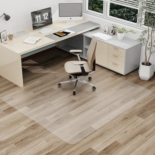 No-Slip Clear Vinyl Office Chair Mat 59x75 Inches for Hard Floors