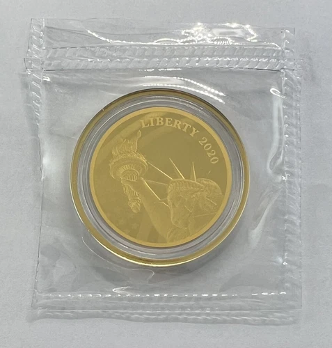 2020 Cook Islands 200mg $5 Mask Liberty 24K Pure Thin Gold Coin .9999