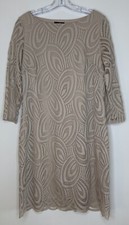 Wallis Dress Size 12 Beige Mocha Lace Lined Wedding Occasion Party Evening