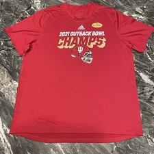 RARE MISPRINT Indiana Hoosiers 2021 Outback Bowl Football Champions T Shirt XL