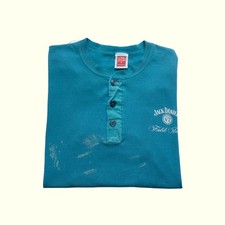 LONG JOHN VTG 80s USA MADE JACK DANIEL'S LIQUOR FIELD TASTER BLUE T SHIRT SZ L