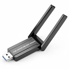 WiFi 6 USB Adapter, AXE5400 Tri-Band WiFi Adapter for Desktop PC Laptop, WPA3...