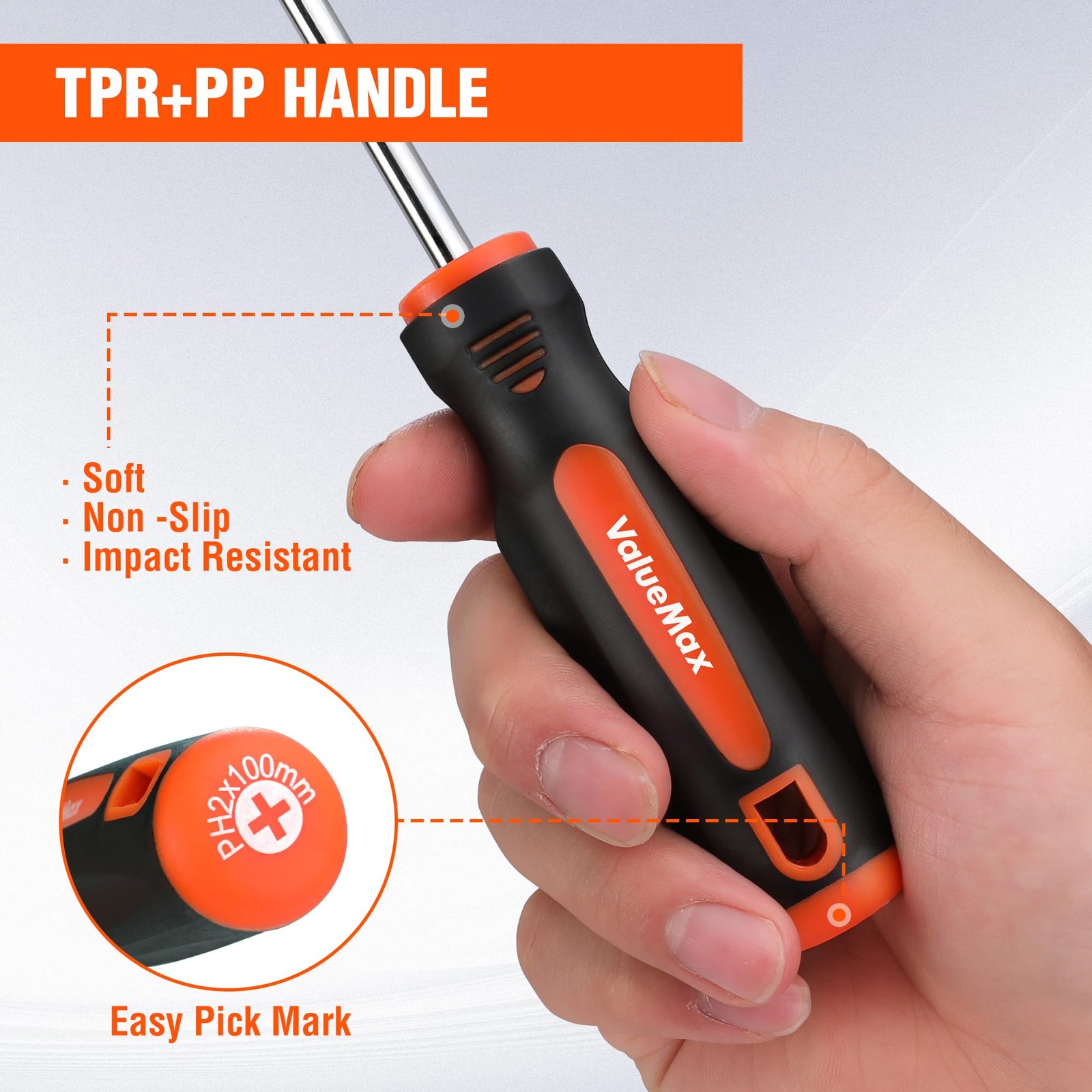 ValueMax 6-Piece Magnetic Screwdriver Set, 3 Phillips and 3 Flat Tip Screwdri...