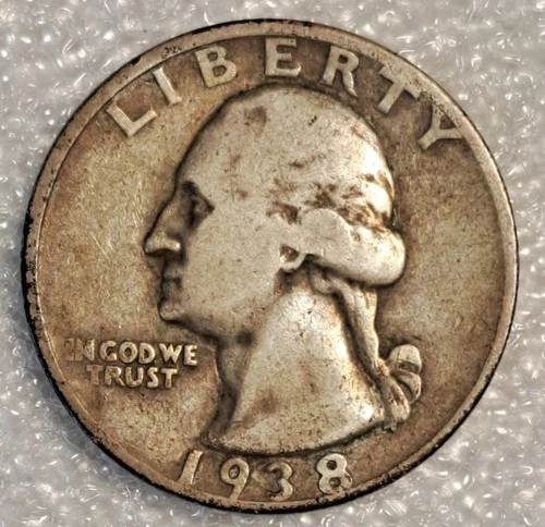 1938-S Washington Quarter 90% Fine Silver Coin