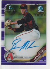 2019 Bowman Draft #CDA-BM Brennan Malone Chrome Draft Pick Auto Purple Refractor