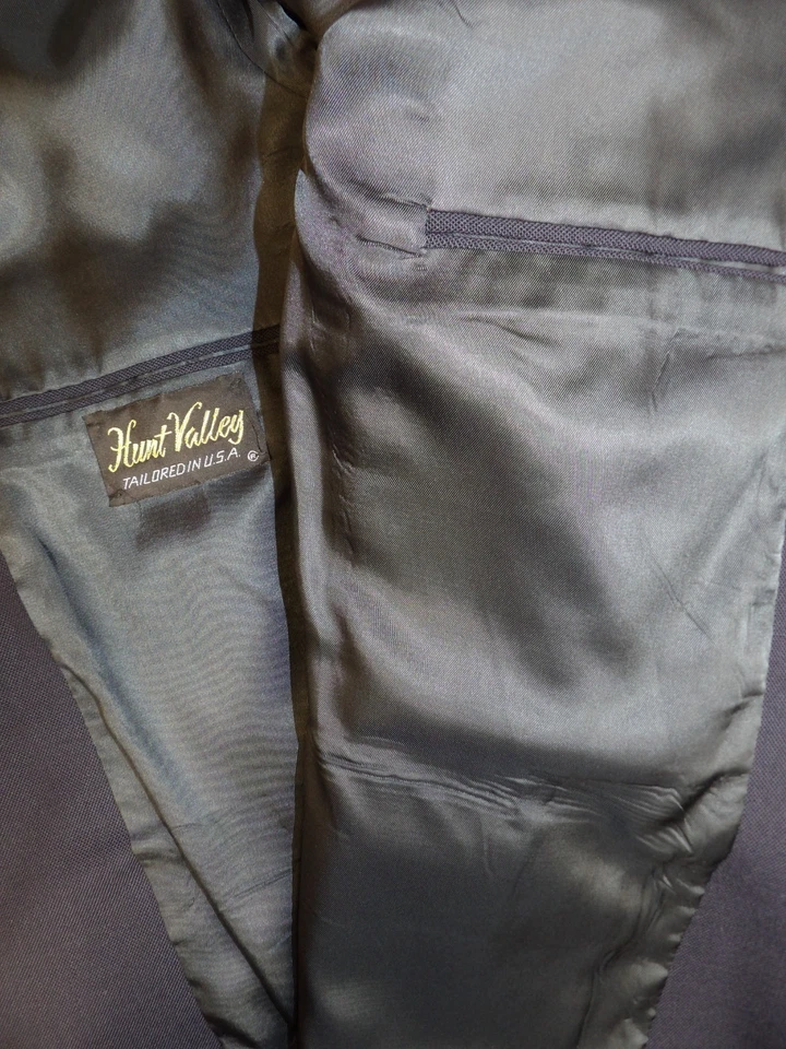 Mens Blazer Sport coat Jacket Hunt Valley 44r Navy Blue Wool blend  S#156 - Image 4 of 4