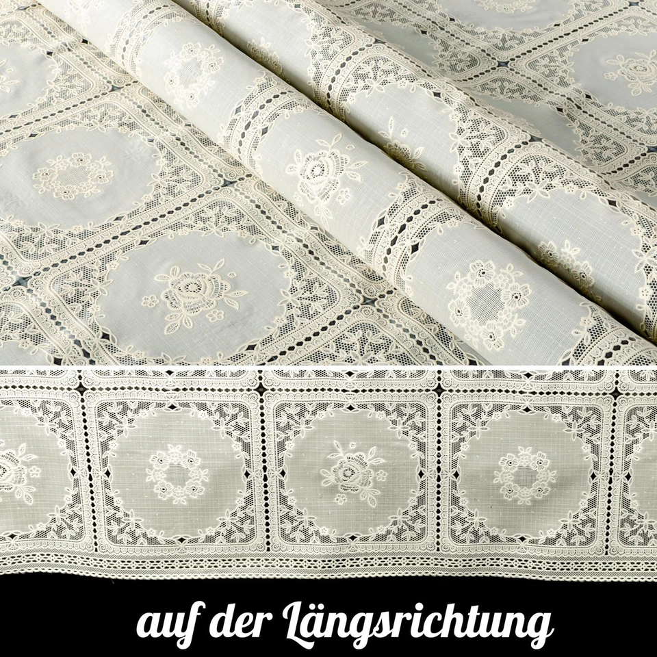Tischdecke Lace Vinyl Wachstischdecke Blumen Häkelspitze Optik abwaschbar ANRO - Bild 2 von 4