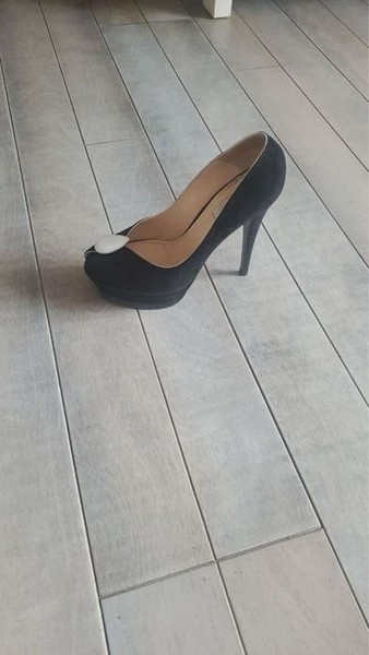 Women Heels Black Suede 39