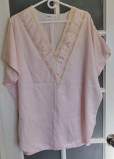 Vintage 90's Cinema Etoile Large Nightgown Lingerie Lace Pink Polyester USA Made